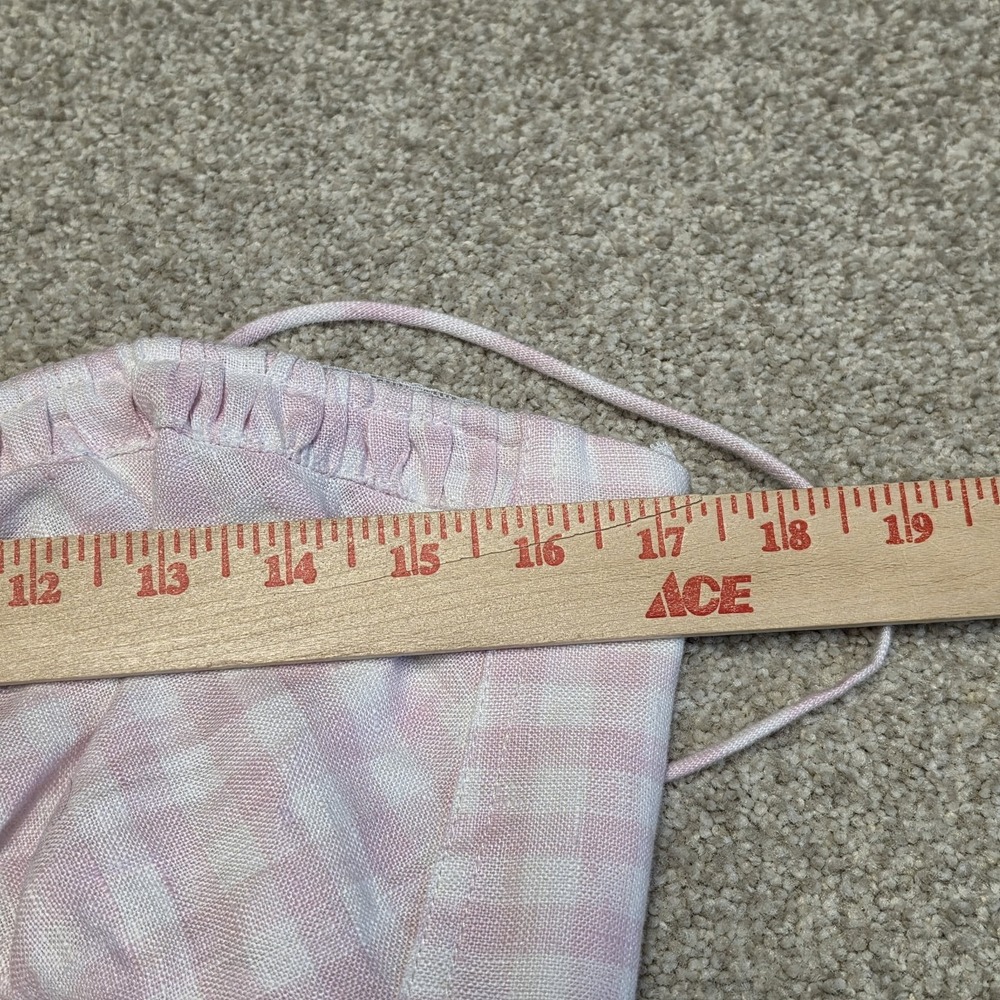 LoveShackFancy Amorana Angel Top Pink Gingham Linen Crop Cami‎ NWT Size 12 $245 - Picture 9 of 10